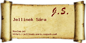 Jellinek Sára névjegykártya